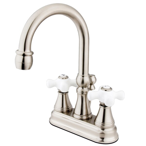 Kingston Brass 4" Centerset Bathroom Faucet, Brushed Nickel KS2618PX - main